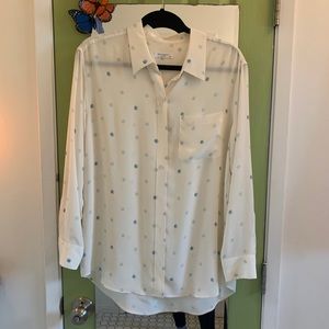 Equipment 420 Weed Silk Button Down Blouse S/P